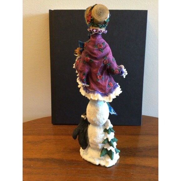 Lenox 1997 Winter Lady Christmas Figurine Snowman Penguin Hand-Painted Porcelain - Picture 4 of 10